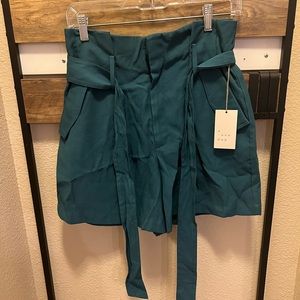 Teal high waisted shorts - size 8 - NEW w tags